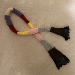 Handmade striped skinny scarf